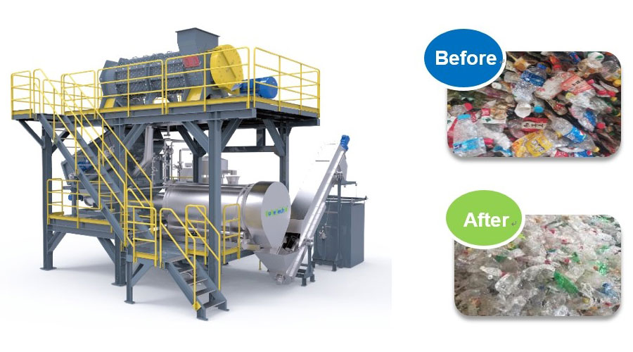 PET Bottle Recycling Process - LABEL REMOVAL & FLUSHING MODULE